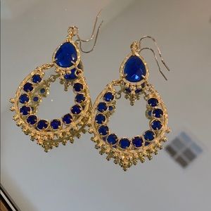 Kendra Scott blue and gold earrings!